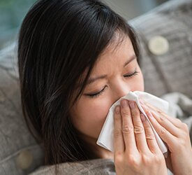 Woman with flu