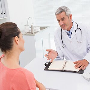 Talking to doctor