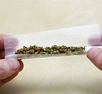 rolling up marijuana in paper