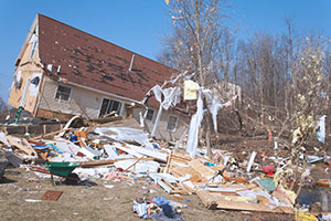 home destroyed by natural disaster